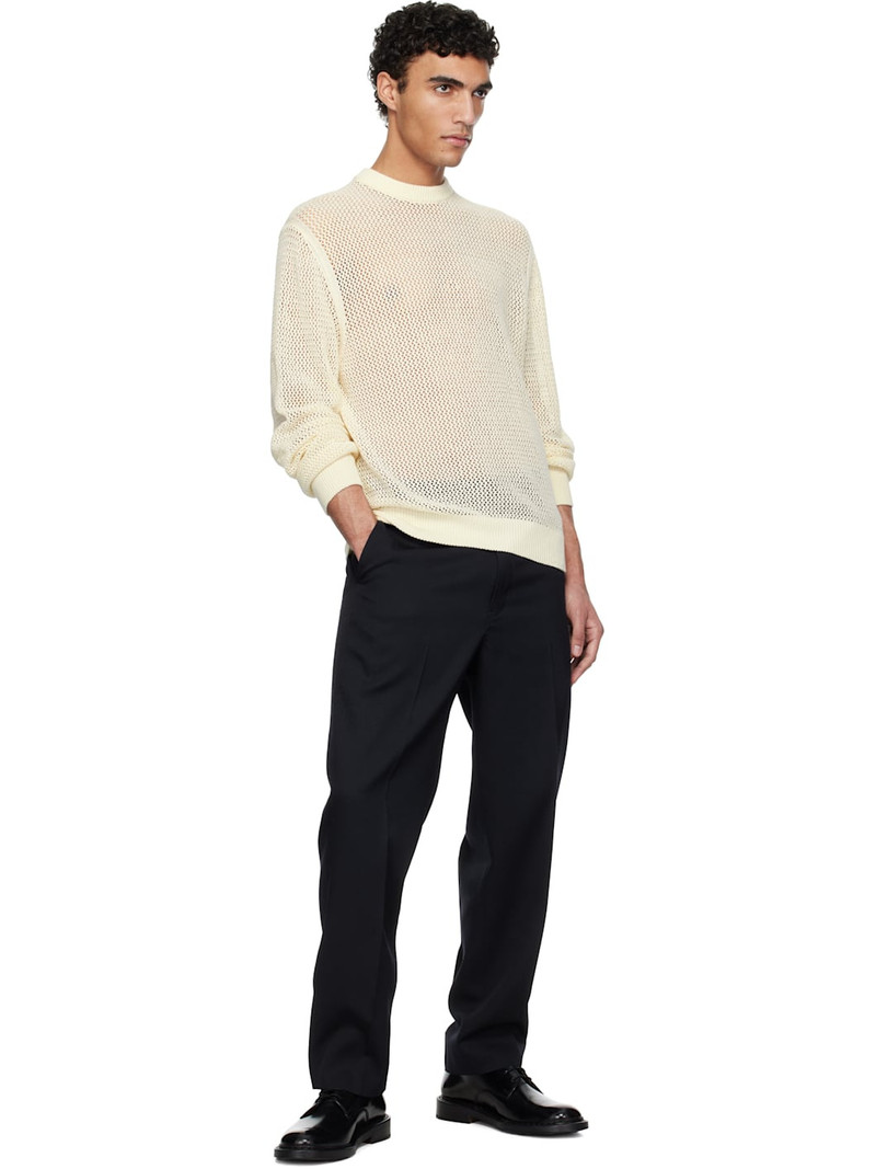 vowels Off-White Cotton Mesh Knitted Sweater outlook