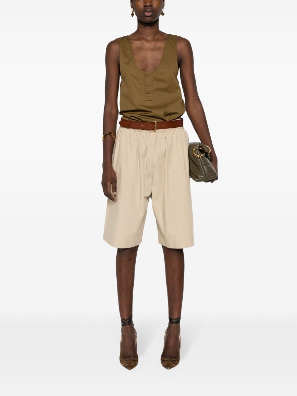 twill-weave sleeveless top - 2