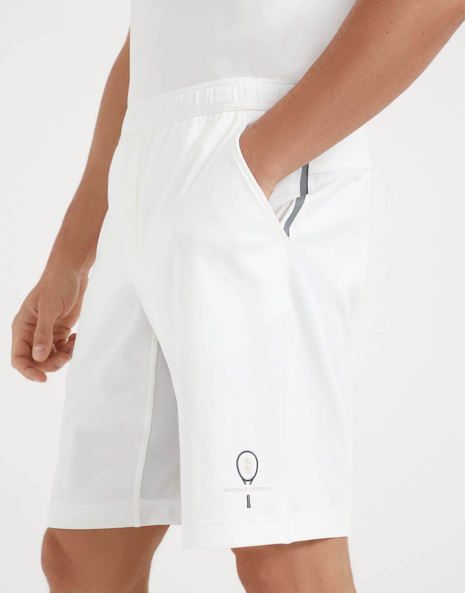 Cotton interlock Bermuda shorts with tennis logo - 3