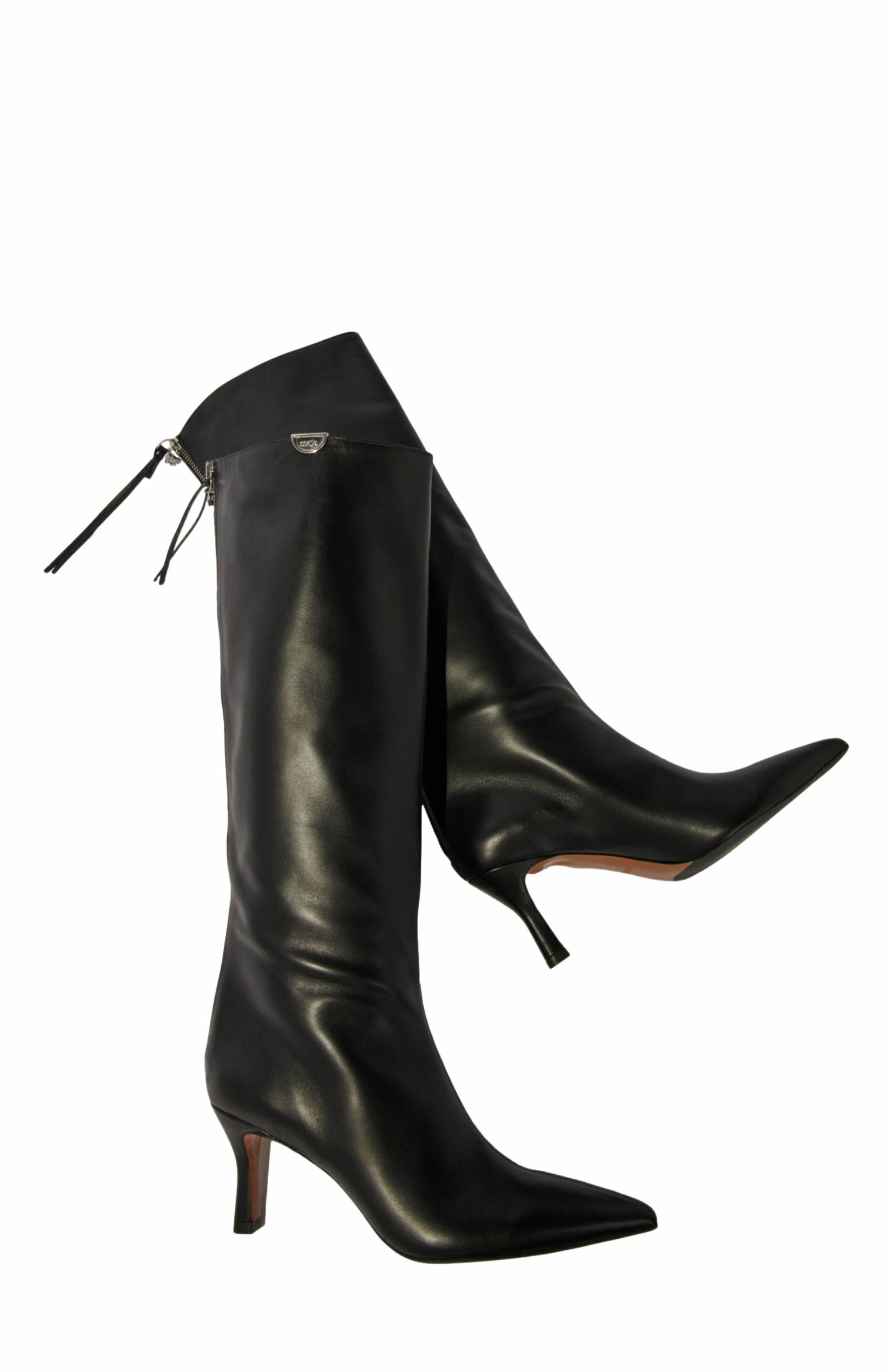 maje Pointed-toe leather boots in Black at Nordstrom - 2