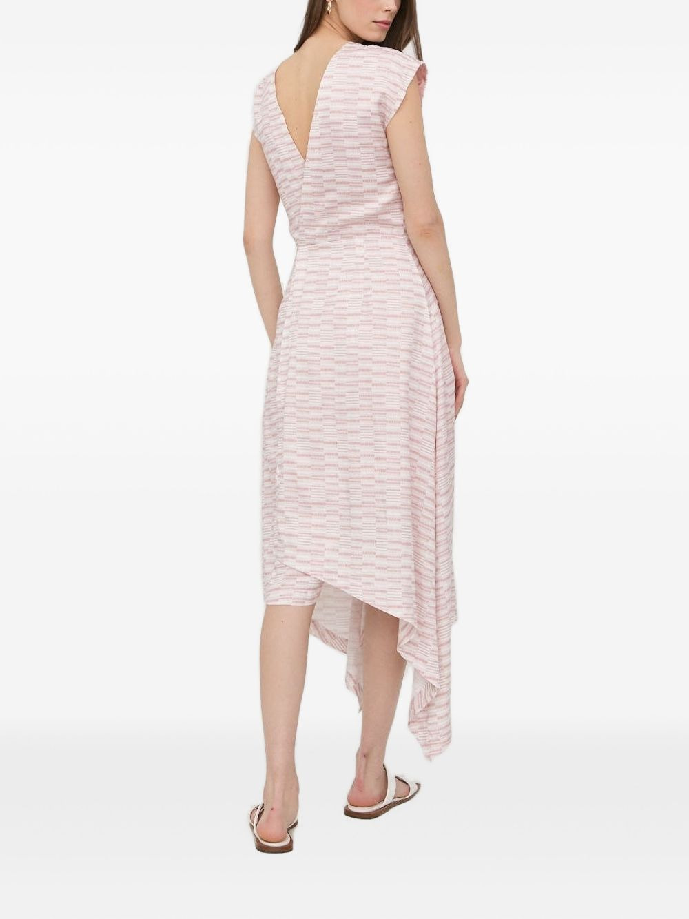 geometric-pattern asymmetric-hem dress - 2