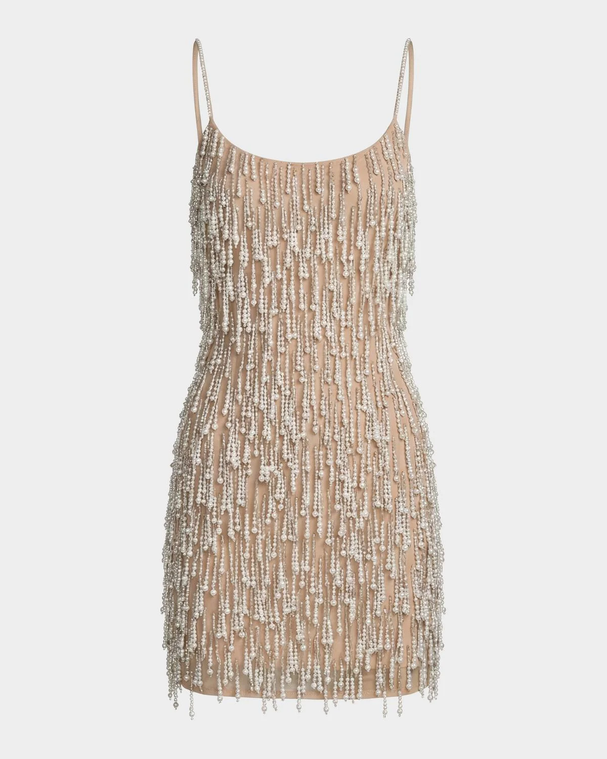 Beaded Fringe Bodycon Mini Dress - 1