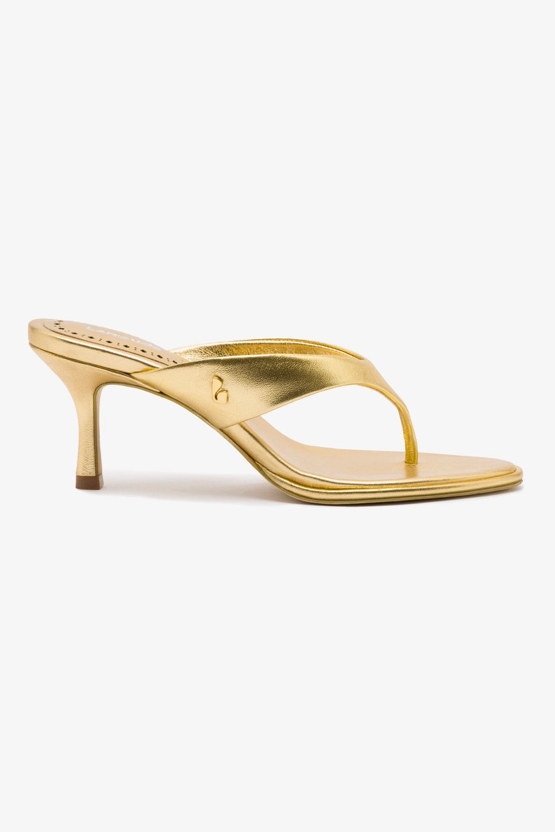 Gaia Sandal In Gold Metallic Leather 1