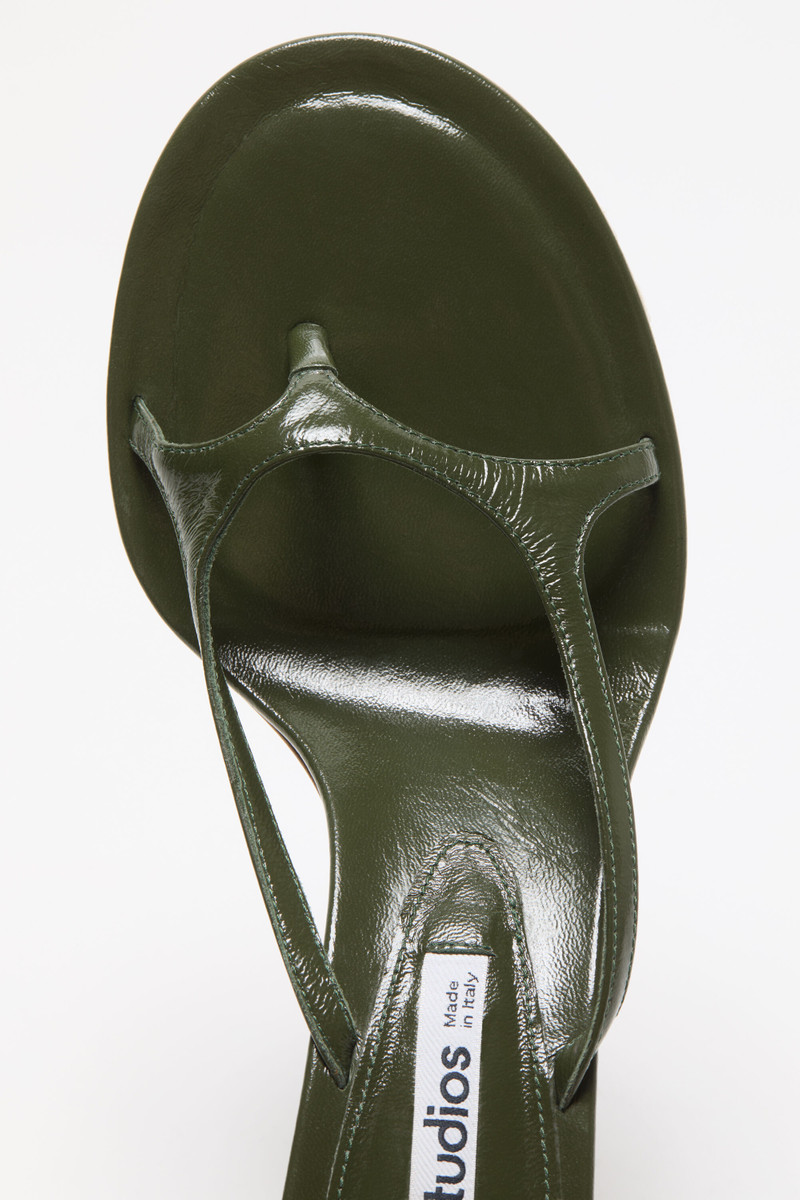 Kitten Heel Sandals - Thyme green 4