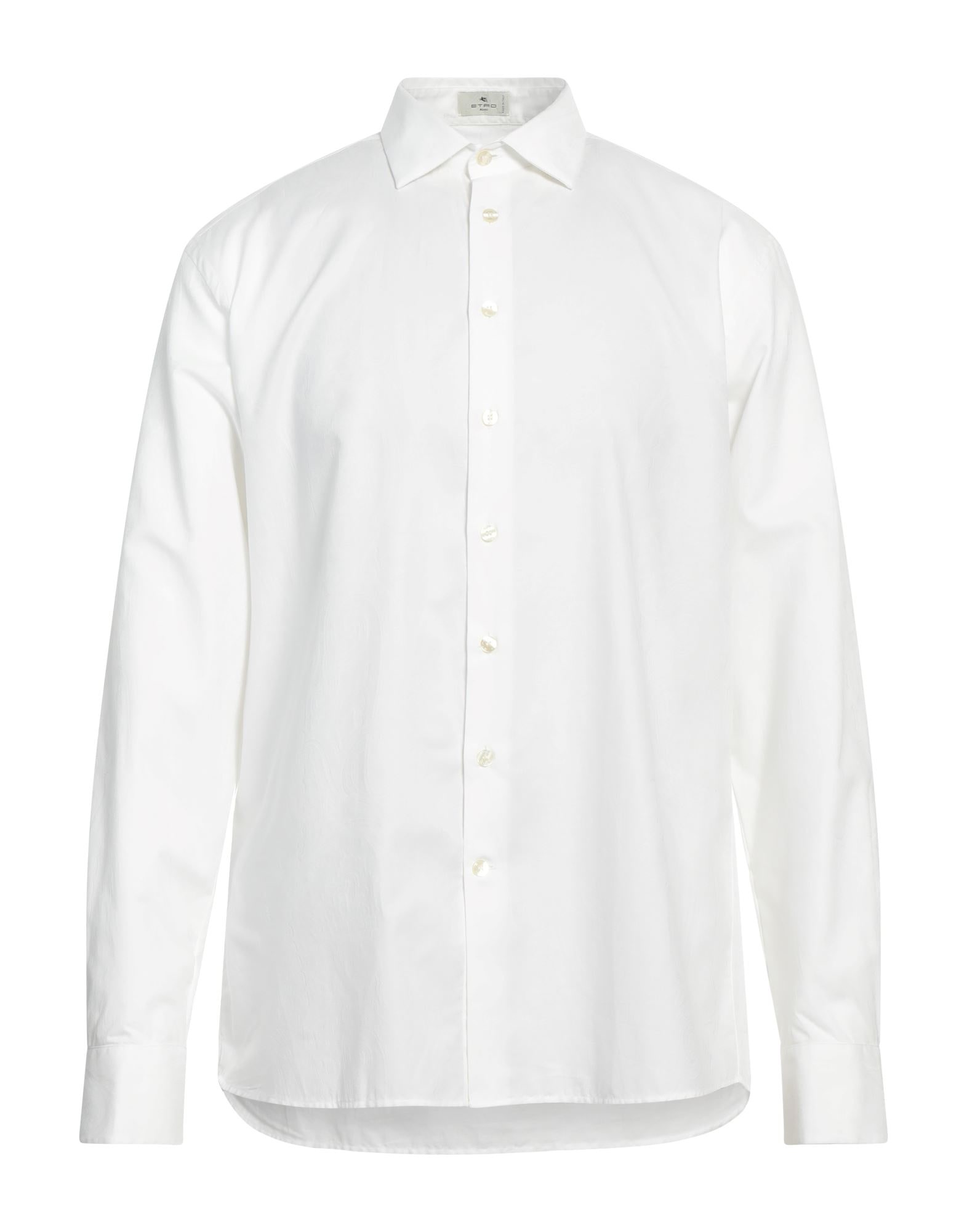 White Men's Patterned Shirt - 1