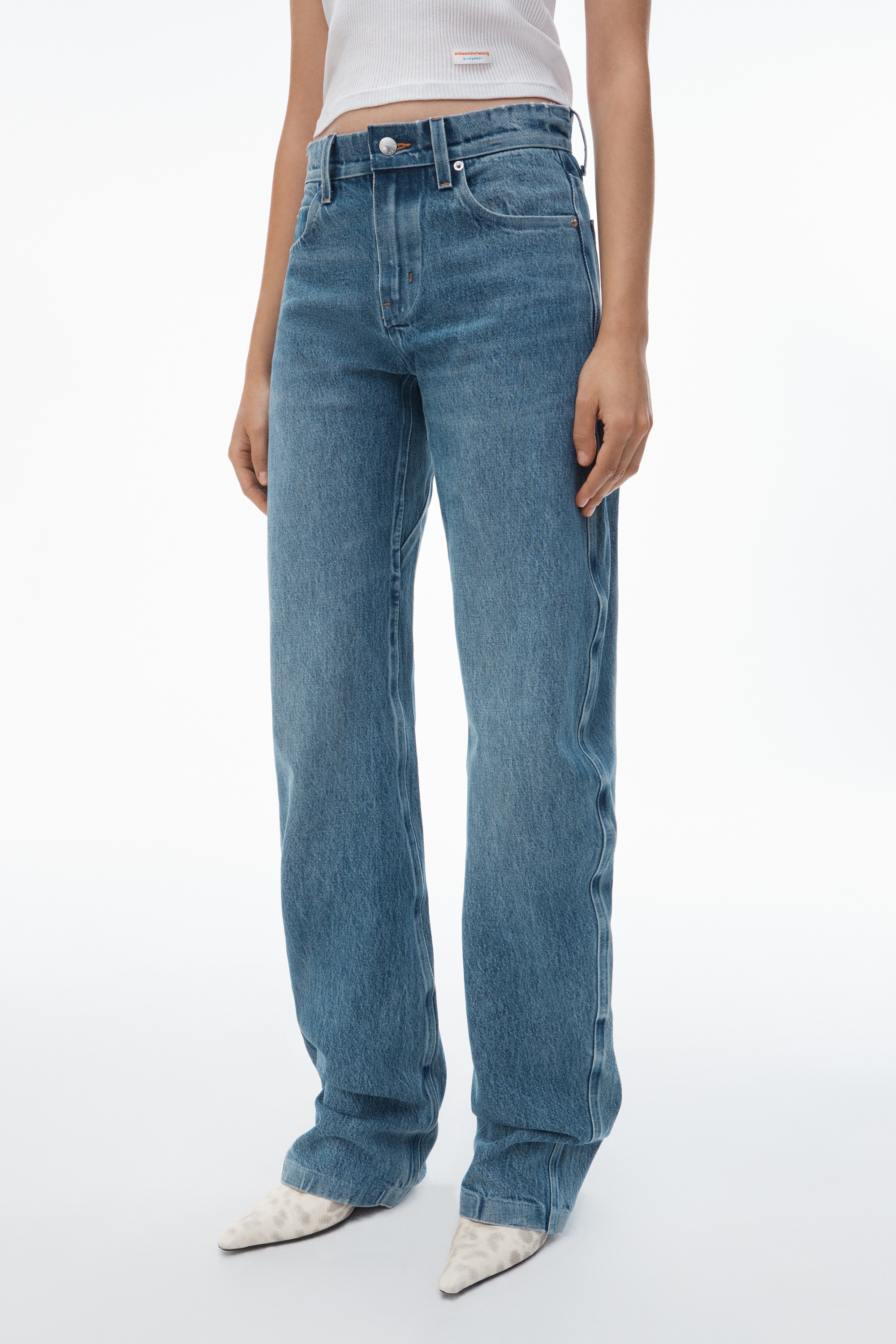 Low-Rise Gusset Jeans in Medium Indigo Wash - 3
