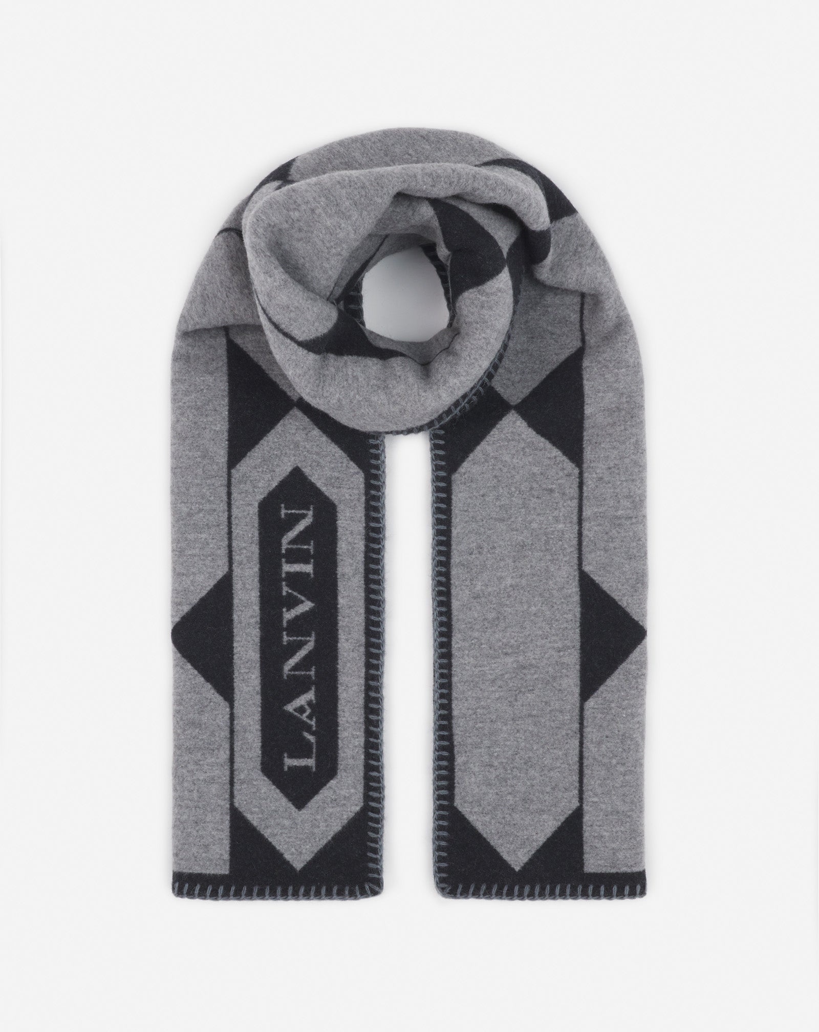 LANVIN LABEL SCARF IN WOOL - 4