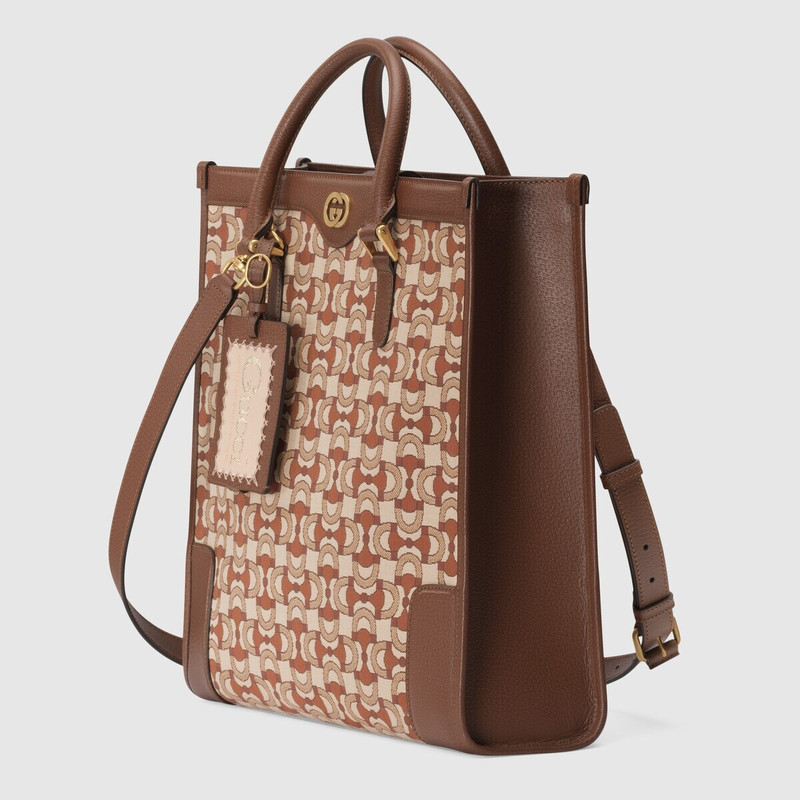 GUCCI Interlocking G Horsebit jacquard tote outlook