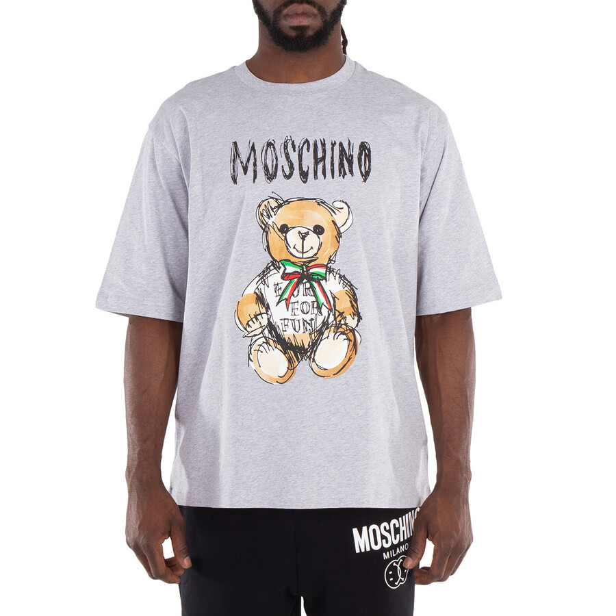 Moschino Teddy Bear Logo Print Cotton T-Shirt - 1