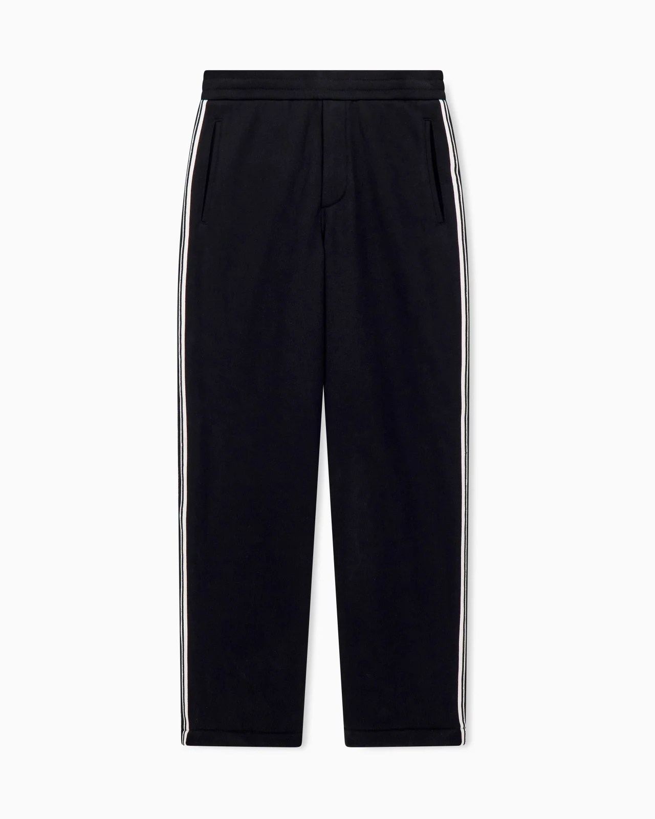 TROUSERS IN COTTON FRENCH TERRY WITH STRIPES AND POCKETS - 1