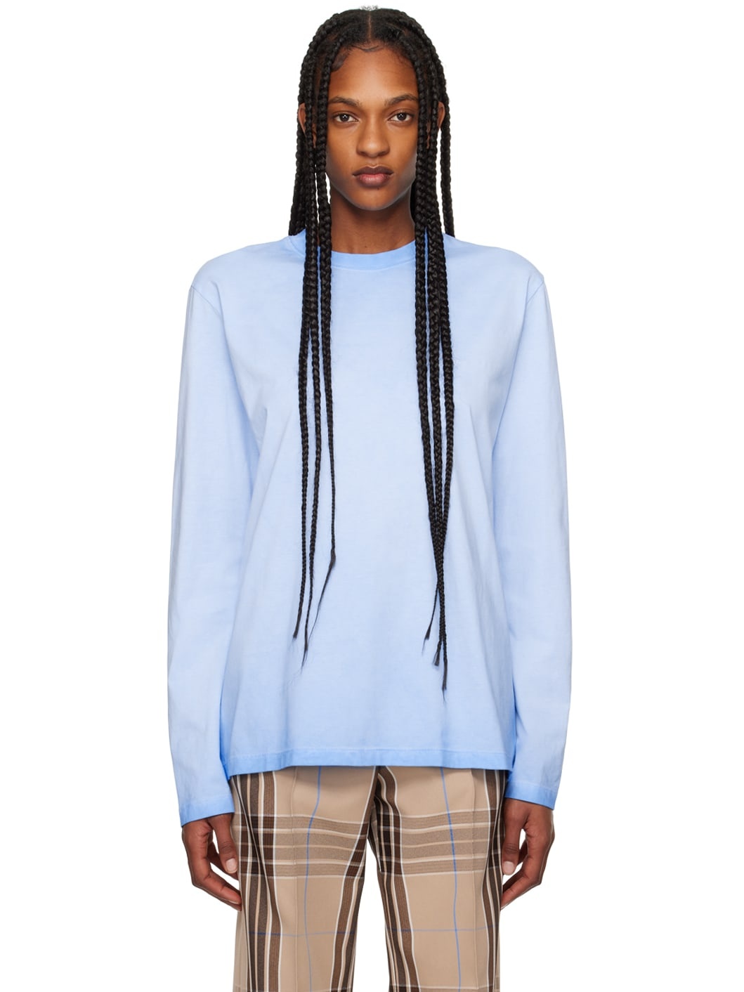 Blue Faded Long Sleeve T-Shirt - 1