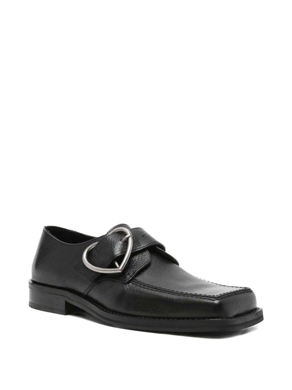 square-toe buckle loafers - 2