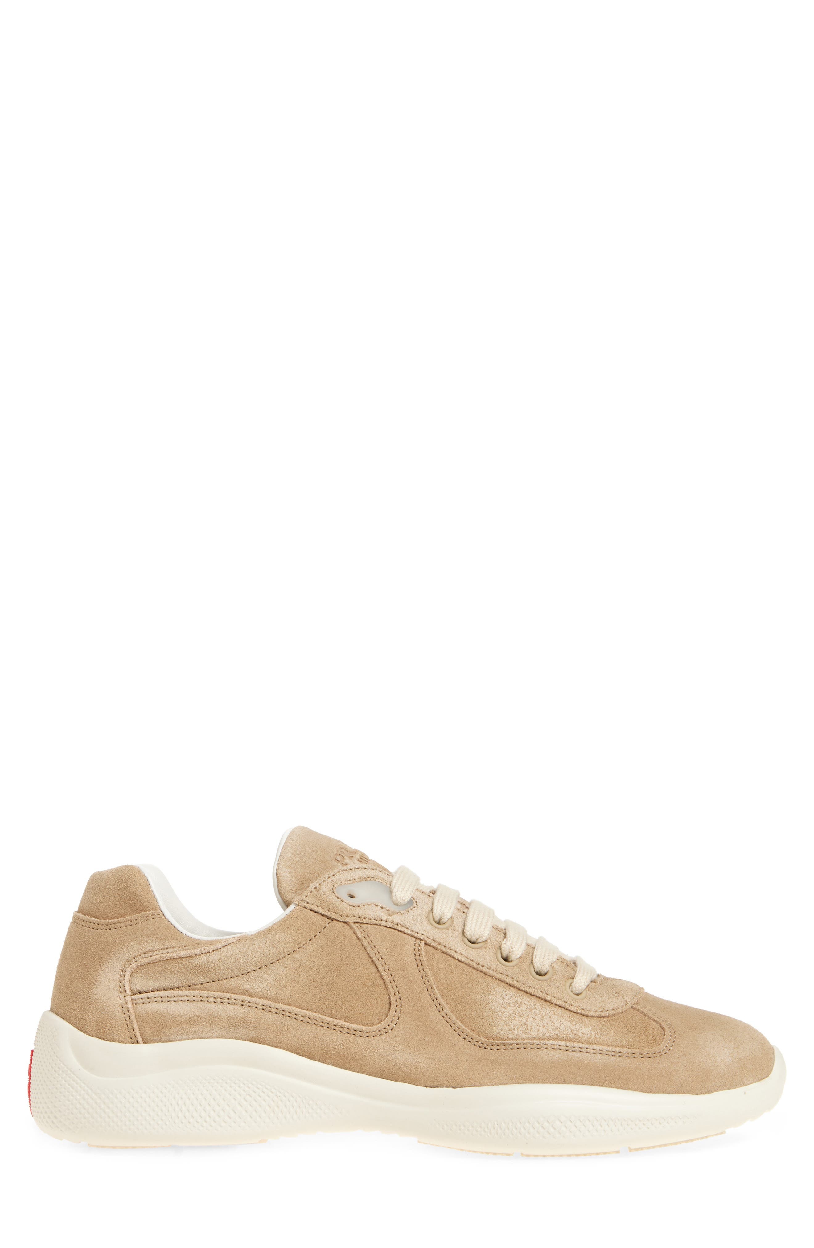 Prada America's Cup Suede Sneaker in Ecru at Nordstrom - 3
