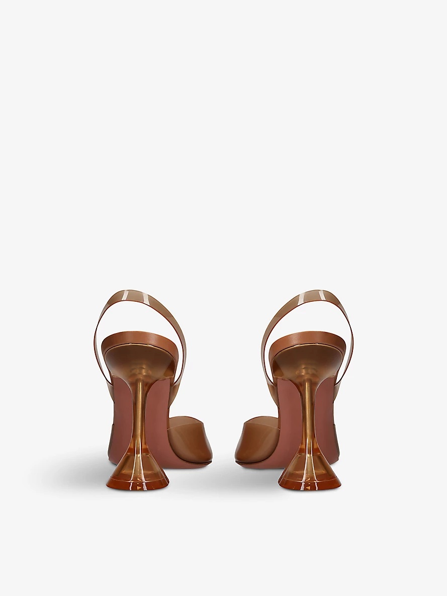 Holli Glass pointed-toe PVC slingback heels - 4