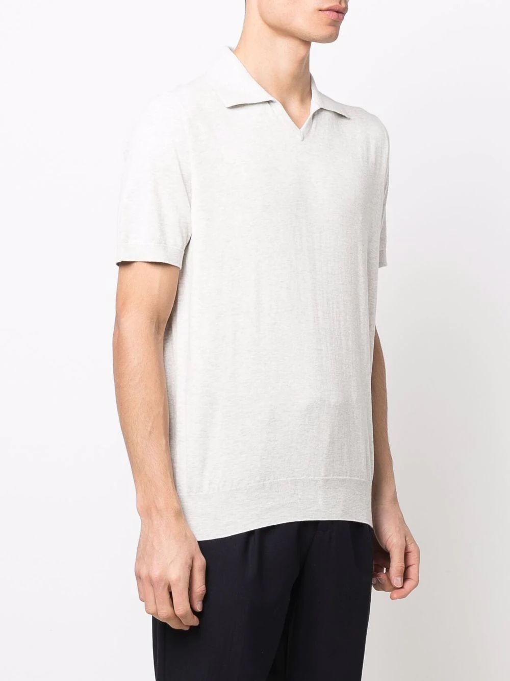 ribbed-trim polo shirt - 3