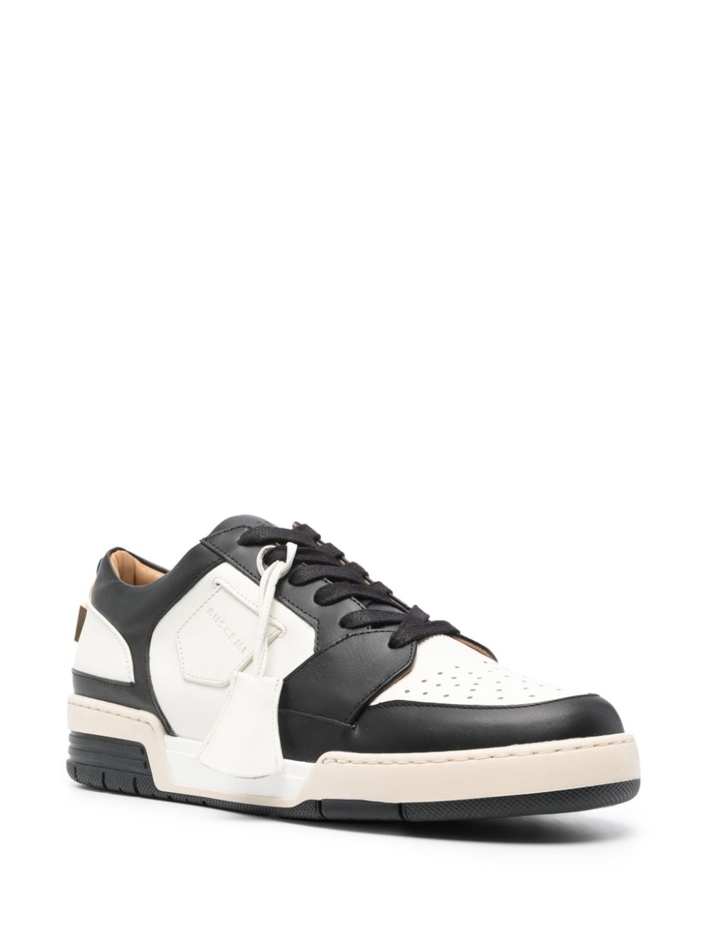 colour-block leather sneakers - 2