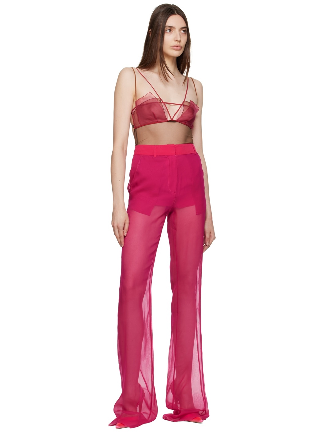 Pink Sheer Trousers - 4