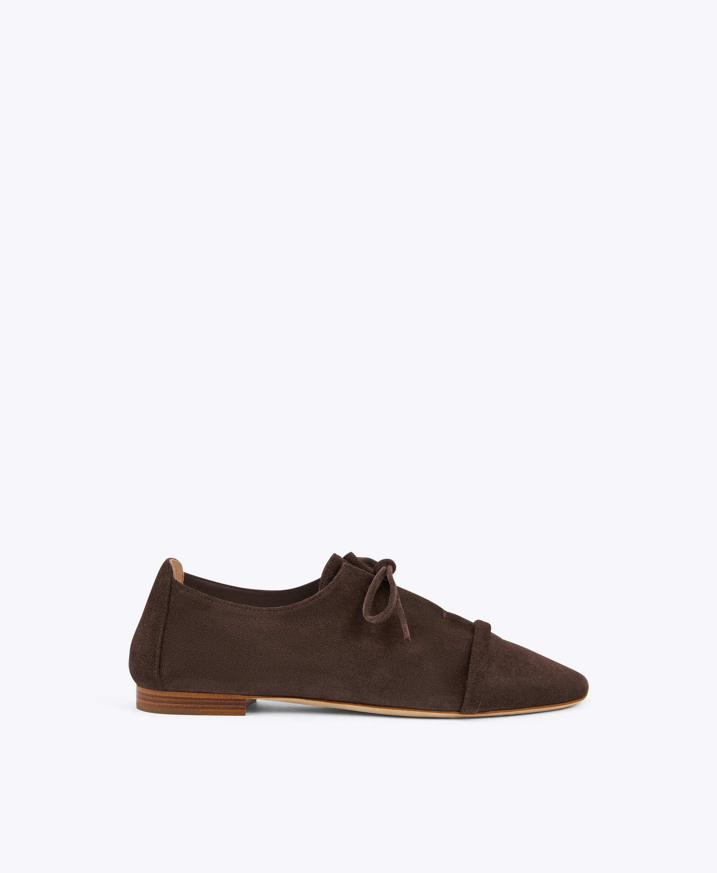 Jean Dark Brown Suede Flats - 1