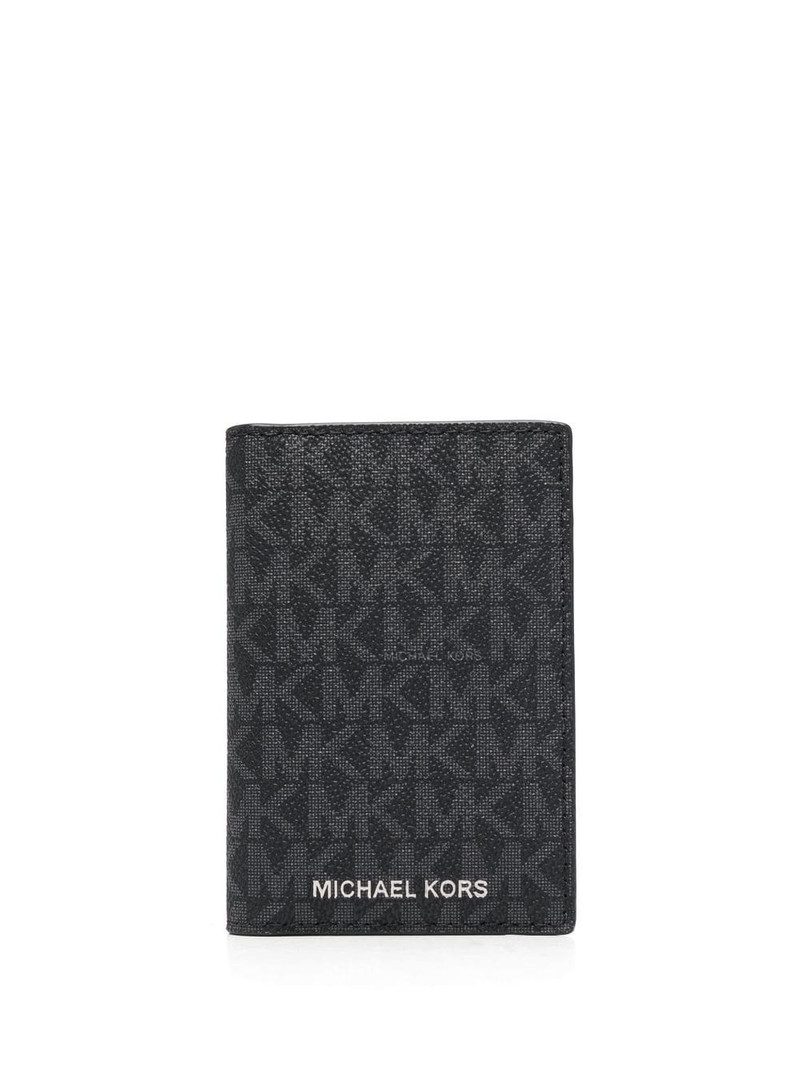 monogram-print leather cardholder 1