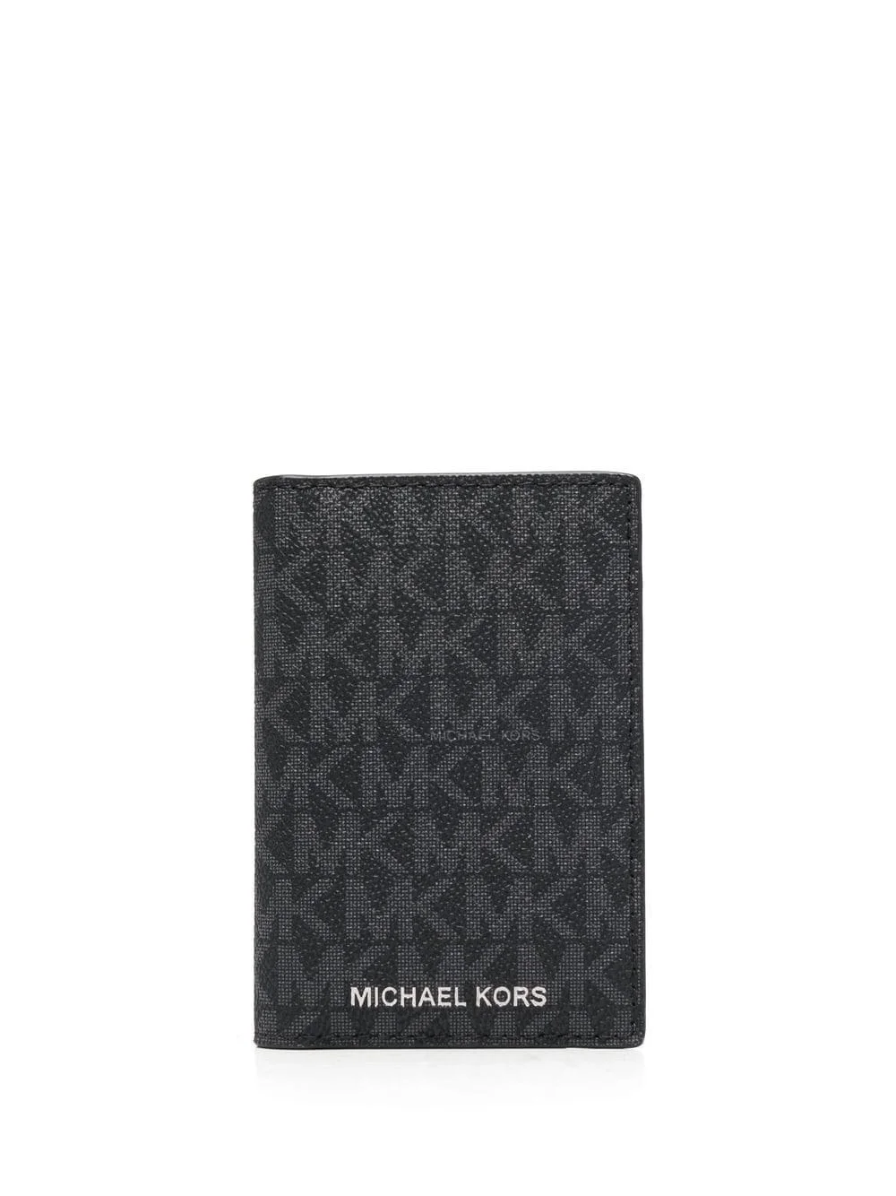 monogram-print leather cardholder - 1