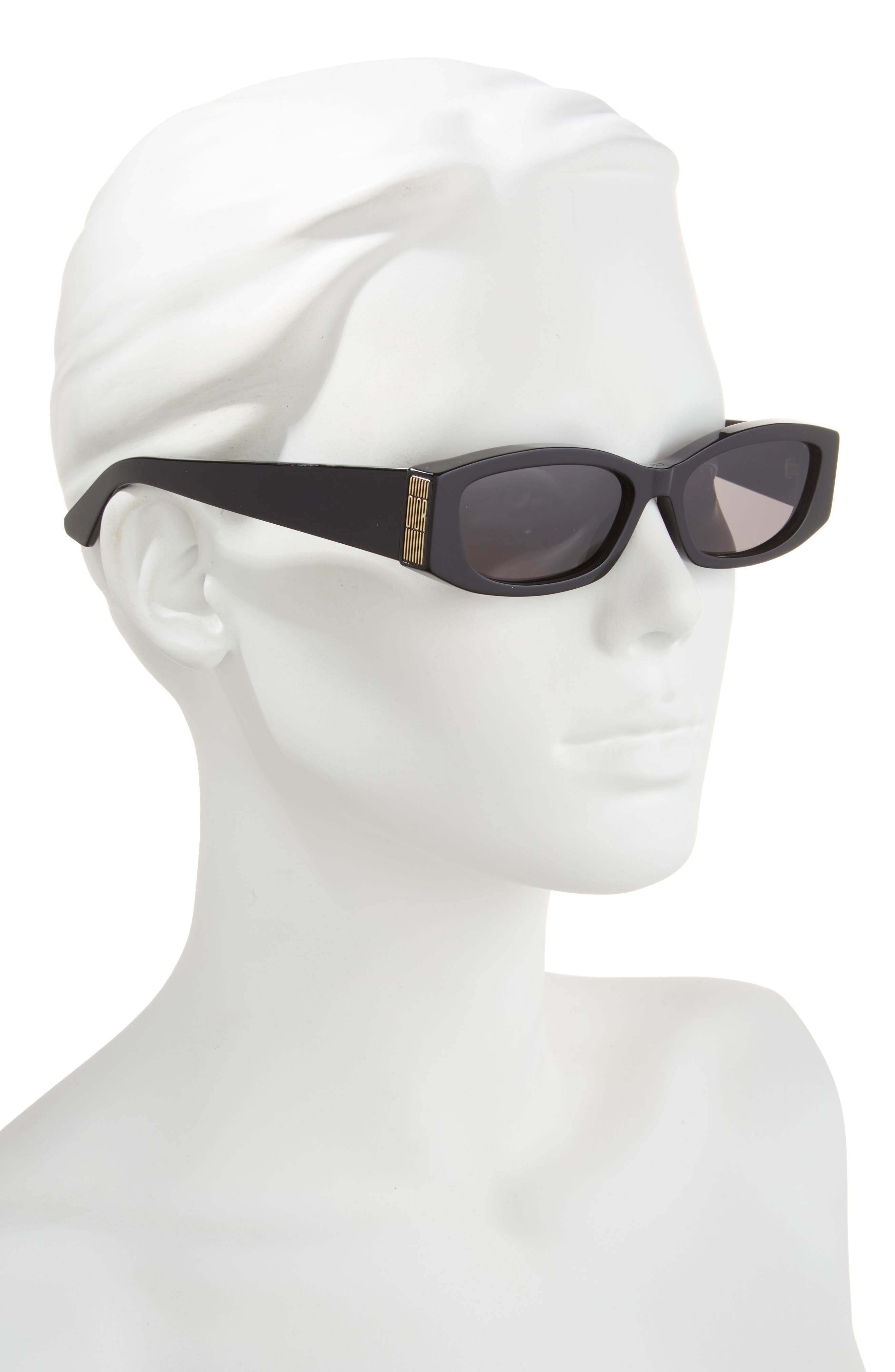 'DiorGraphique S1I 56mm Rectangular Sunglasses in Shiny Black /Smoke at Nordstrom - 3