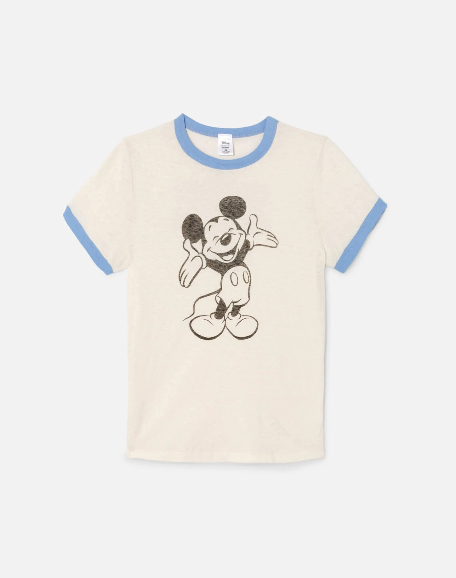 60s Slim Ringer Tee The Mickey Mouse Club - Vintage White w/ Seaside - 1