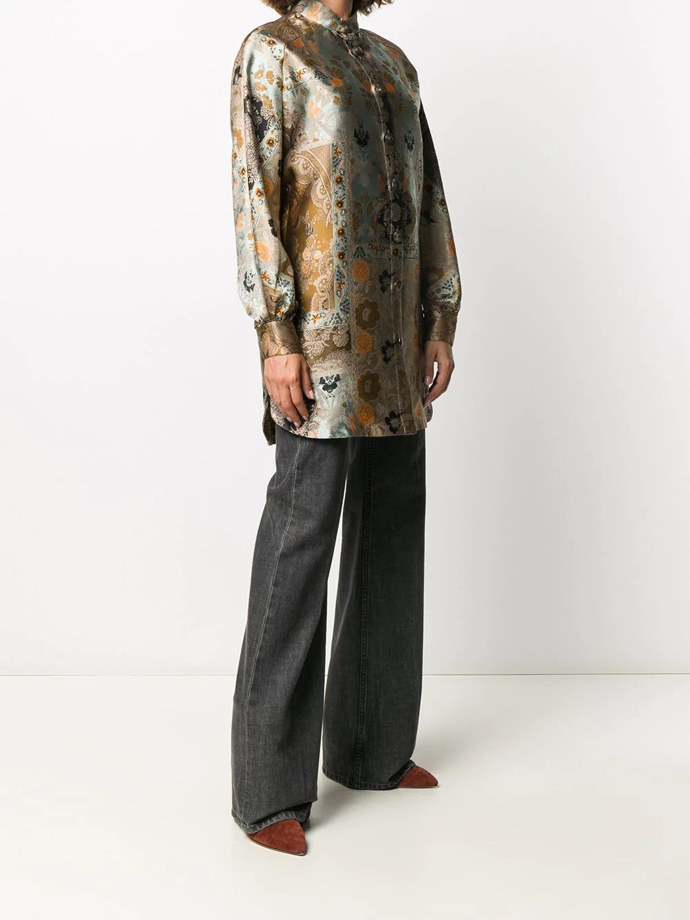 printed blouson coat - 3