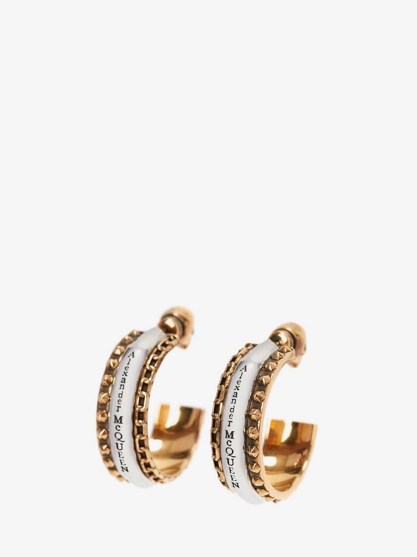 Punk Mini Hoops in Antique Silver/antique Gold - 2