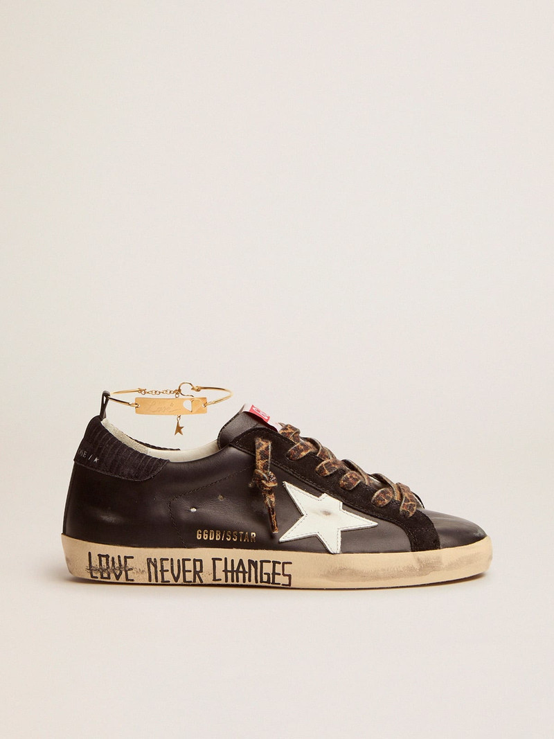 Super-Star sneakers with black upper and gold ankle guard - 1