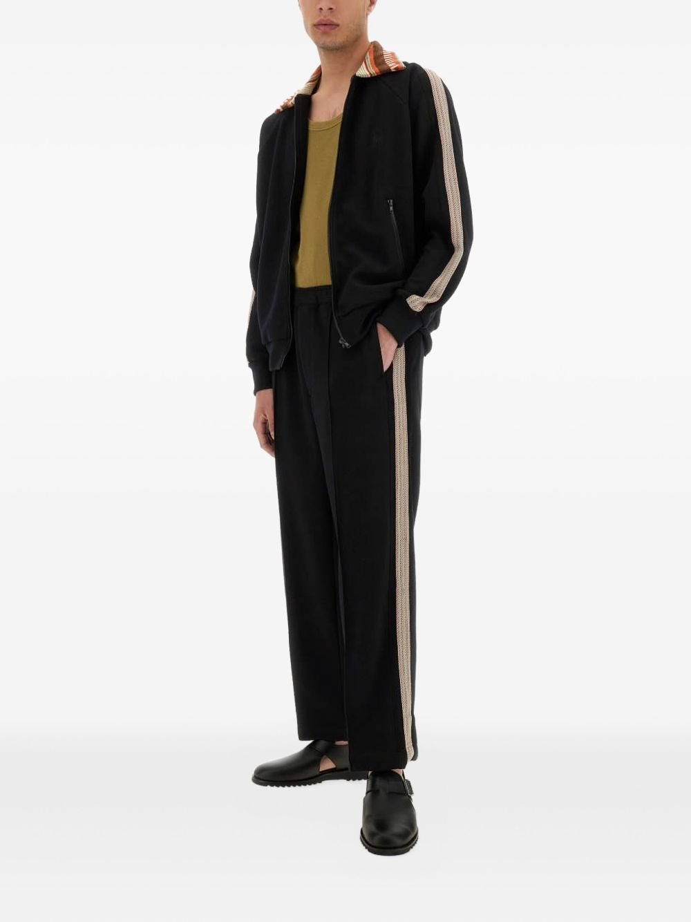 striped-panel jacket - 2