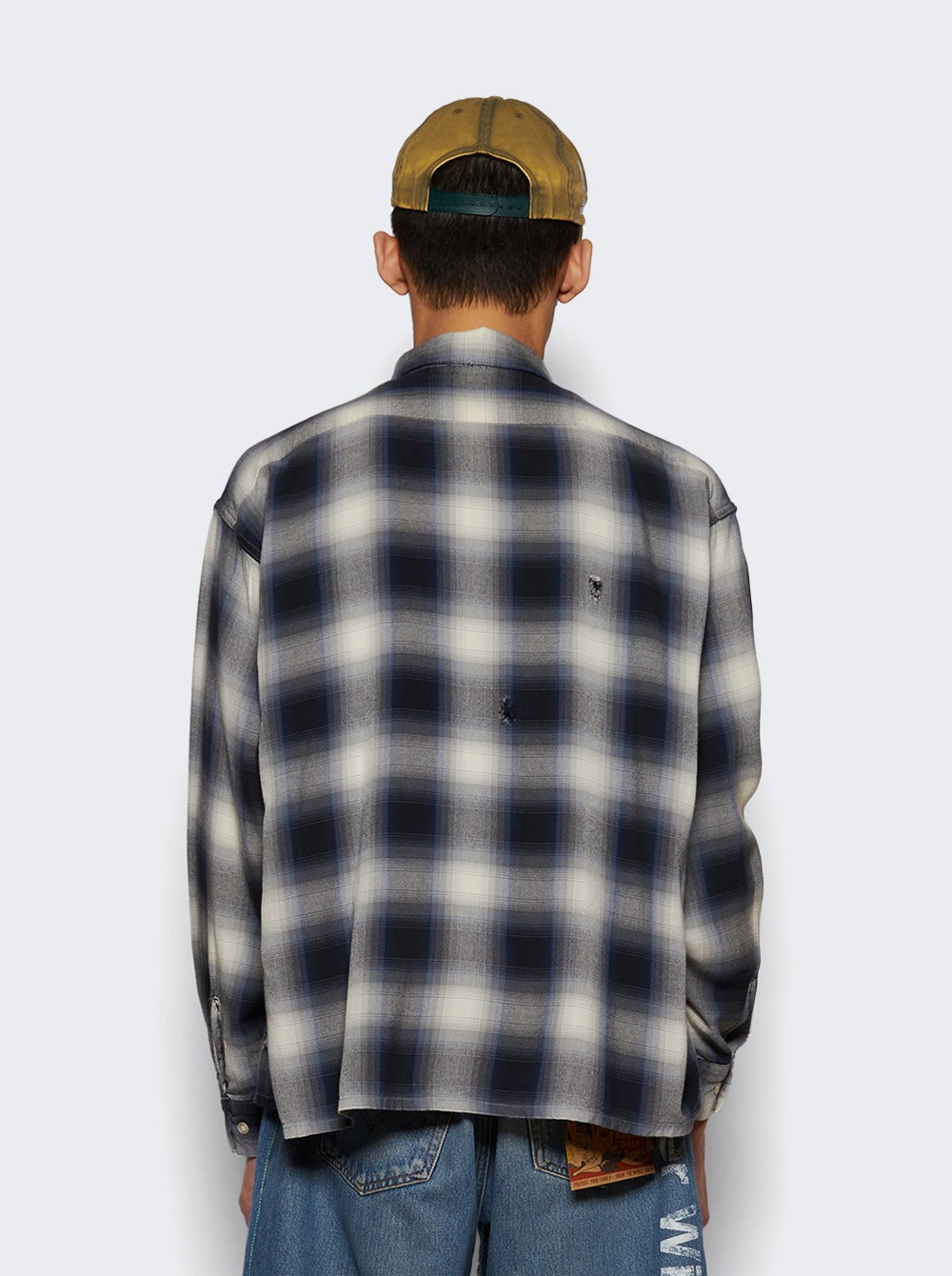 Long Sleeve Check Shirt Navy - 4