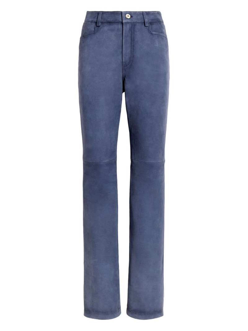 high-waisted leather trousers 1