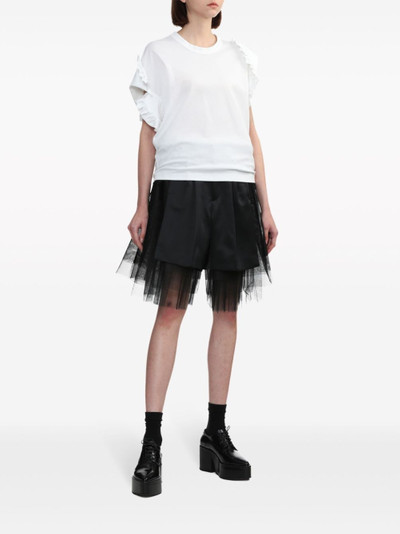 Noir Kei Ninomiya ruffle-sleeves cotton T-shirt outlook