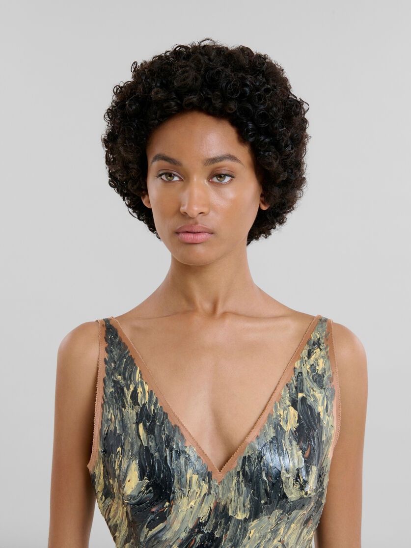 GREY HAND-PAINTED DUCHESSE CORSET DRESS - 4