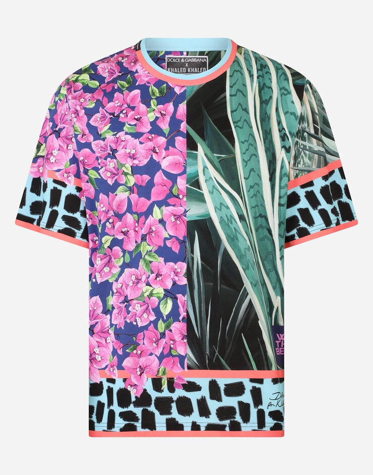 Cotton t-shirt with jungle mix print - 1