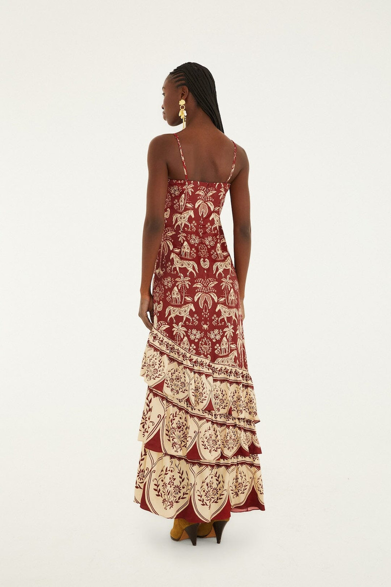 Dark Red Haras Sleeveless Lenzing™ Ecovero™ Viscose Maxi Dress 3