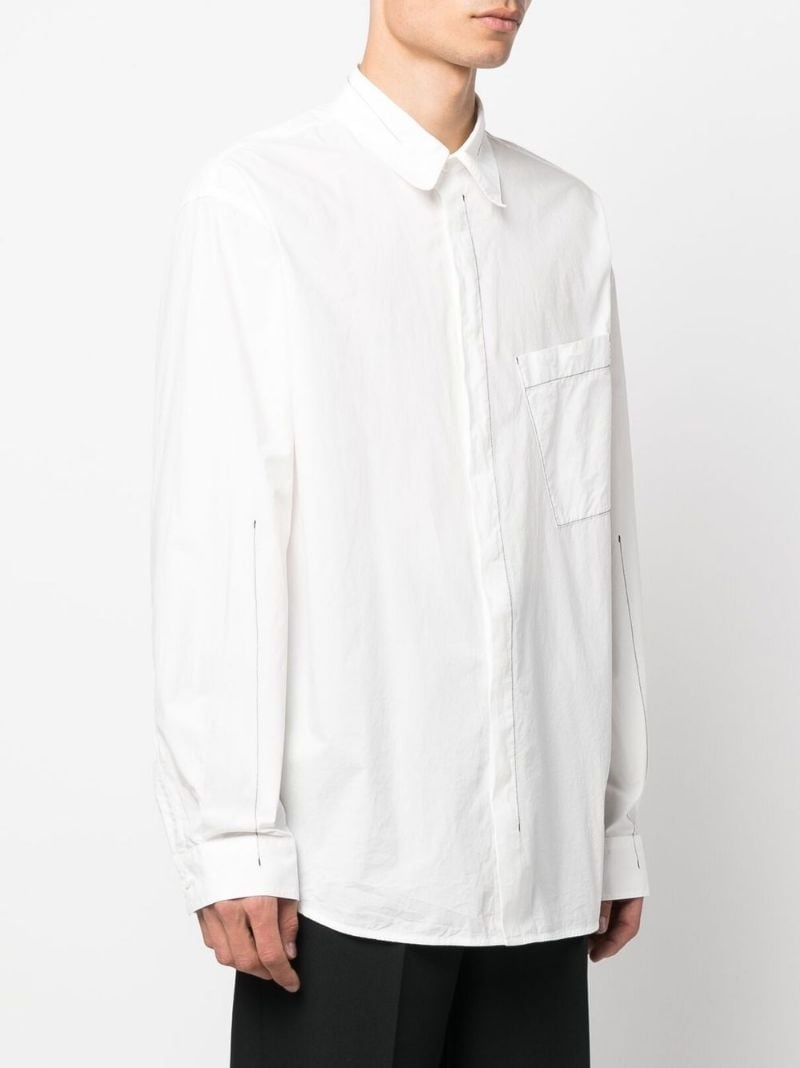 asymmetric pocket long sleeve shirt - 3