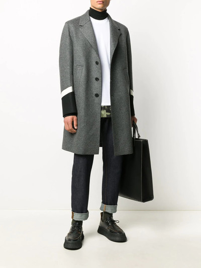 Neil Barrett contrasting cuffs single-breasted coat outlook