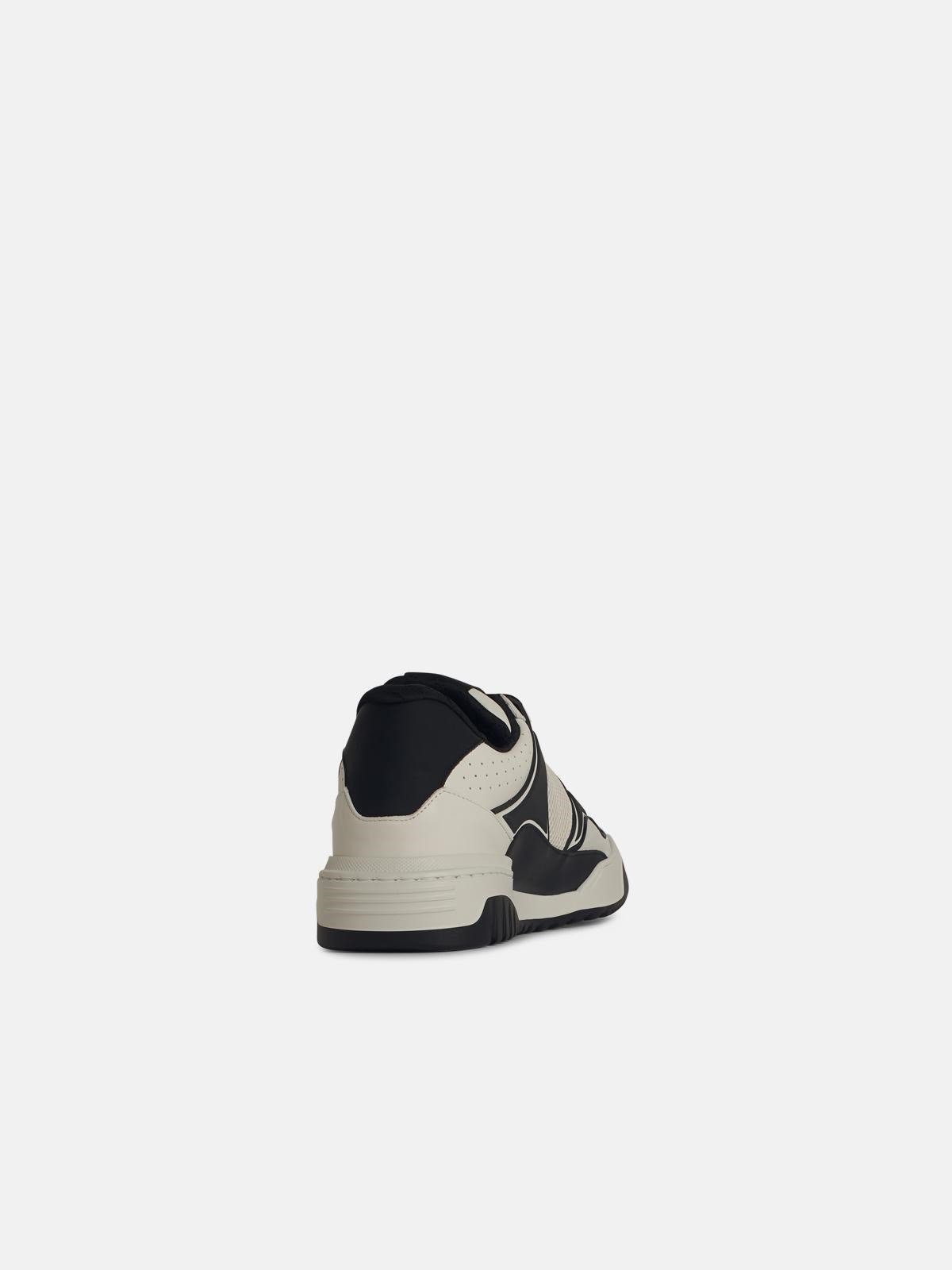 'HEXAGON' WHITE LEATHER SNEAKERS - 3