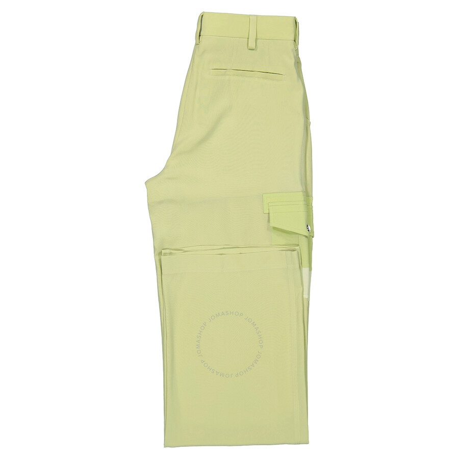 Burberry Ladies Mist Green Nell Mid-Rise Silk Crepe De Chine Cargo Trousers - 2