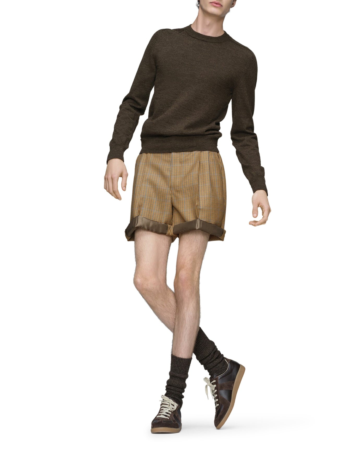 WOOL SWEATER WITH ELBOW PATCHES - 1