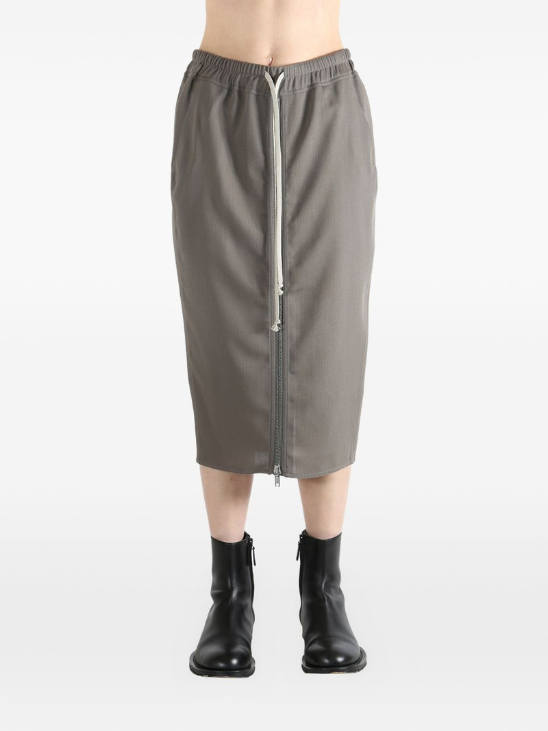 Rick Owens zip detail midi skirt outlook