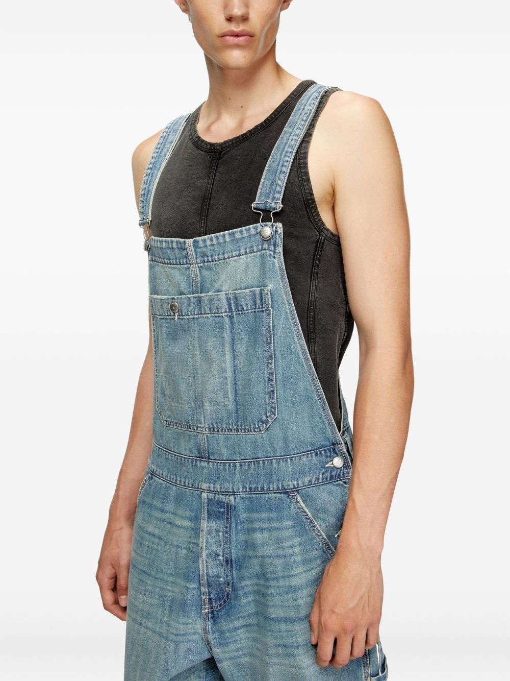 denim pocket dungarees - 5