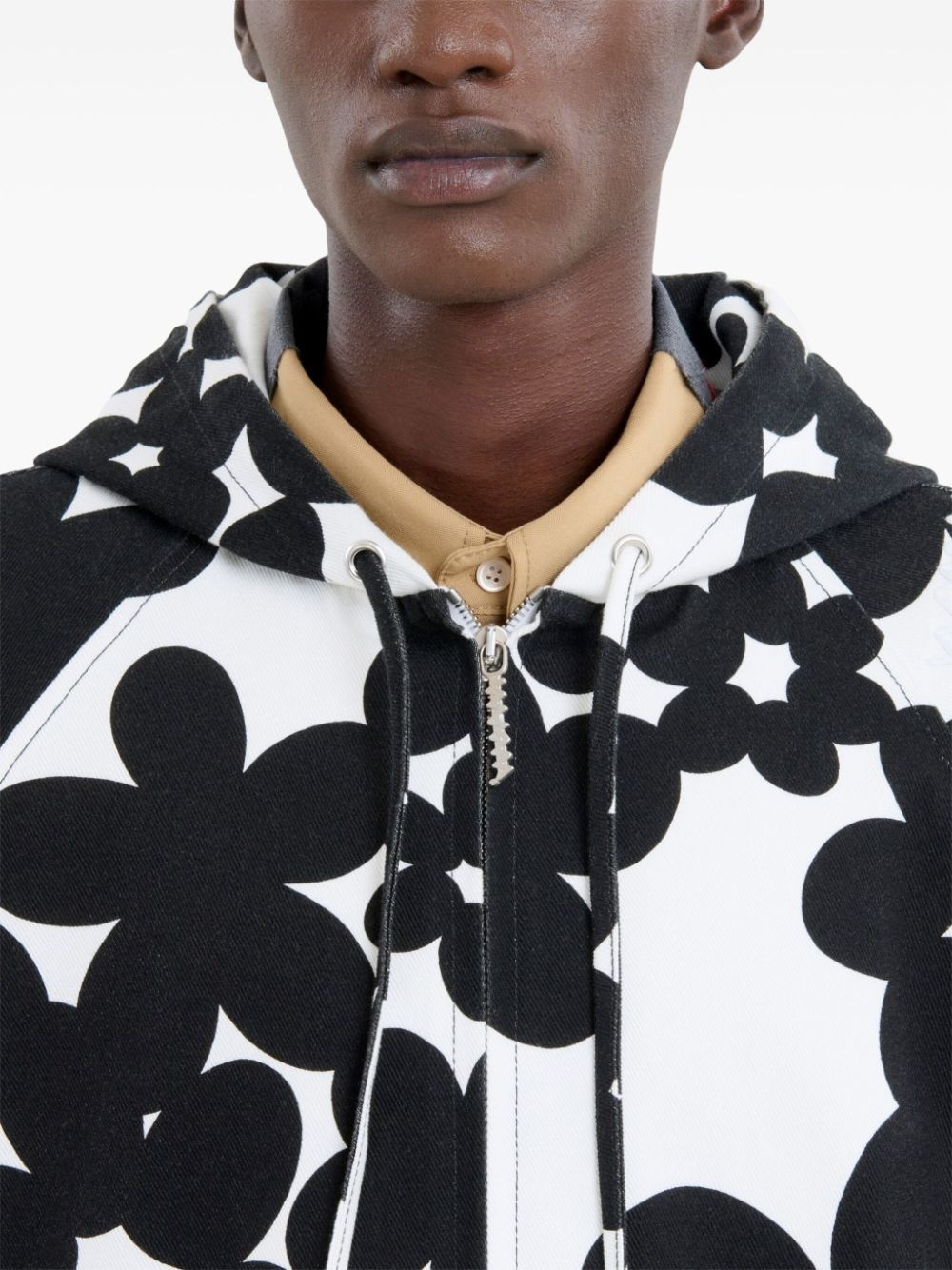 floral-print cotton hoodie - 5
