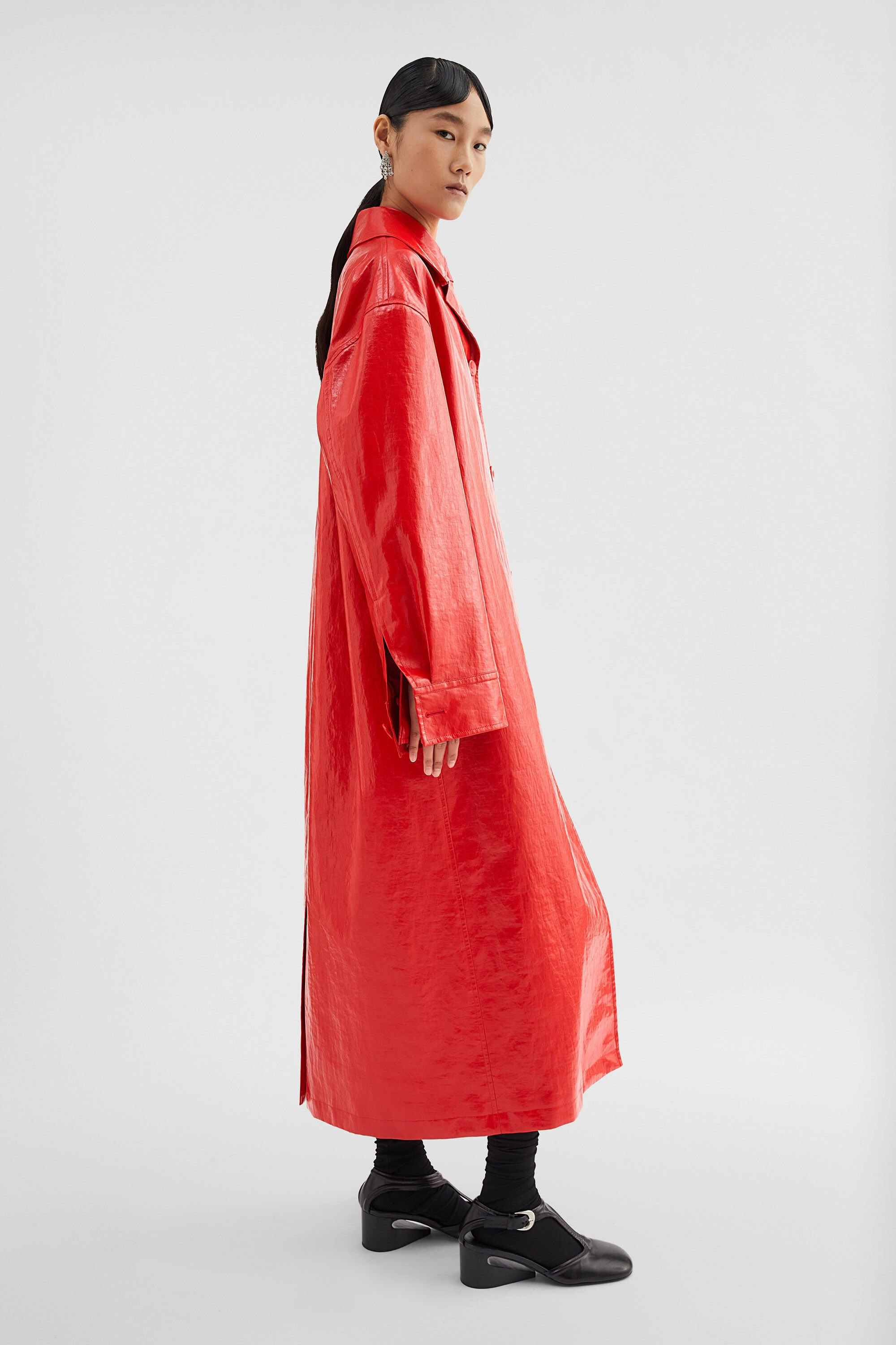 Patent Linen Belted Trench Coat - 2