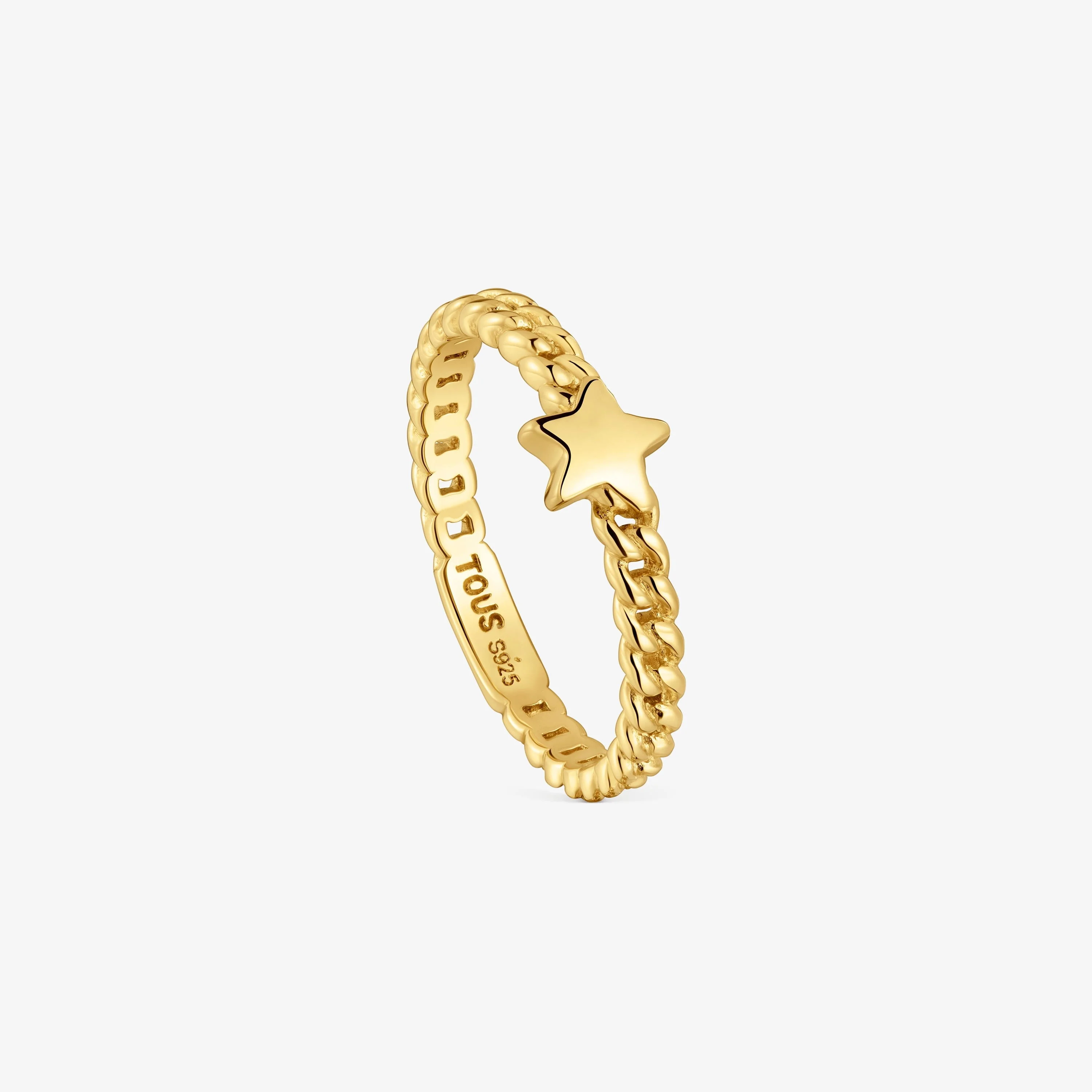Small 18K gold vermeil star Ring Bold Motif - 1