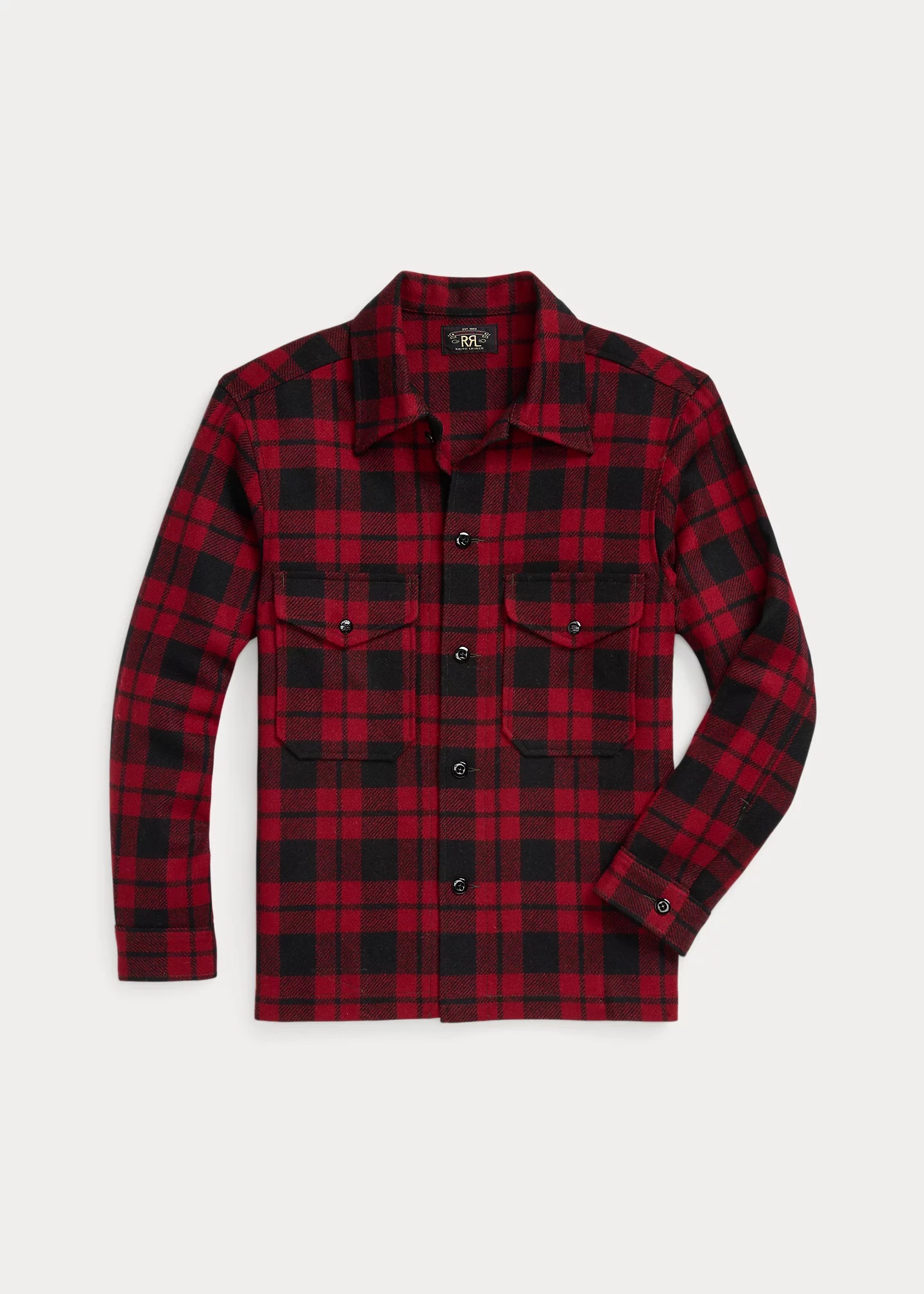 Plaid Wool Twill Overshirt - 1