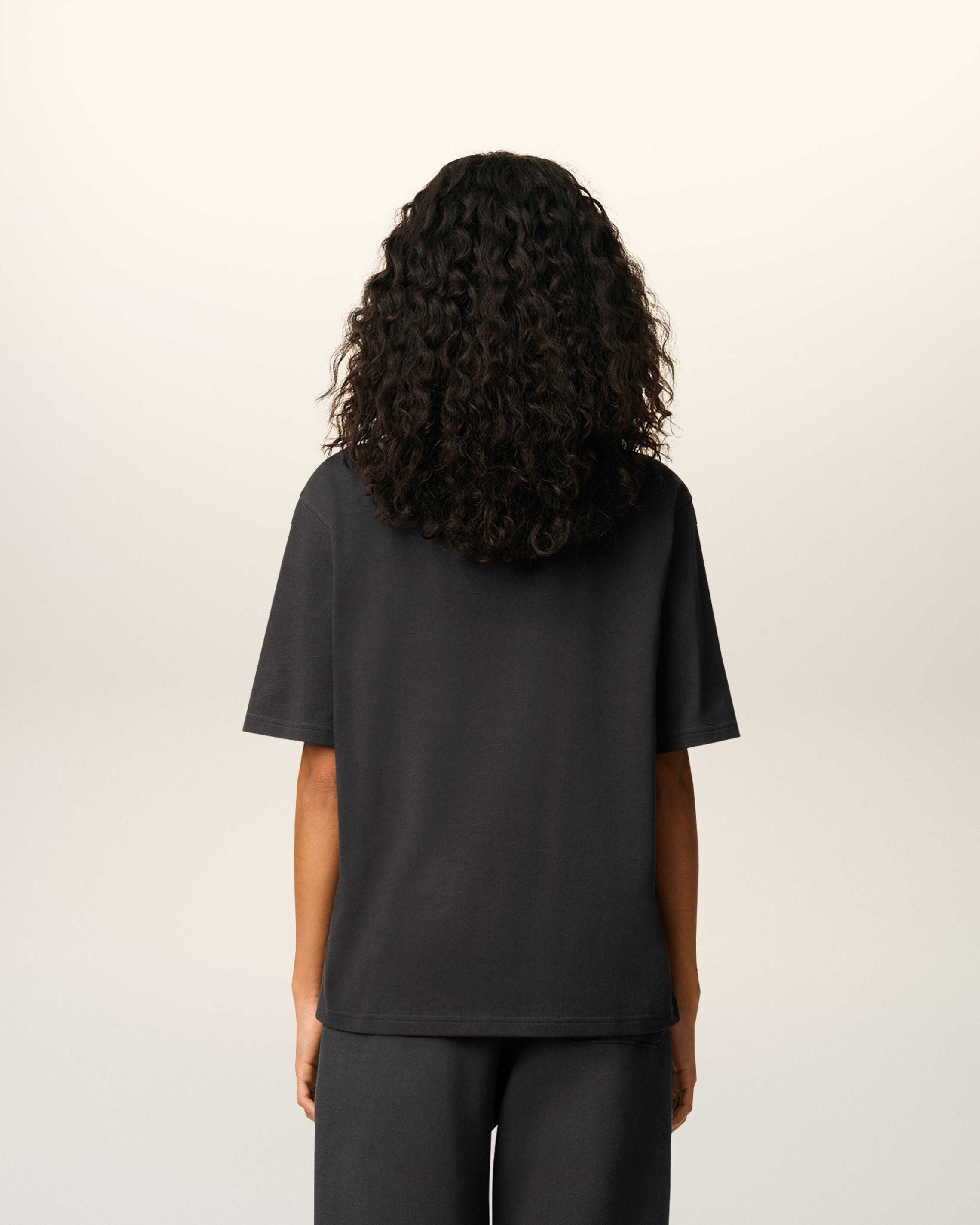 BLACK COTTON AMI DE COEUR COSY FIT T-SHIRT - 5