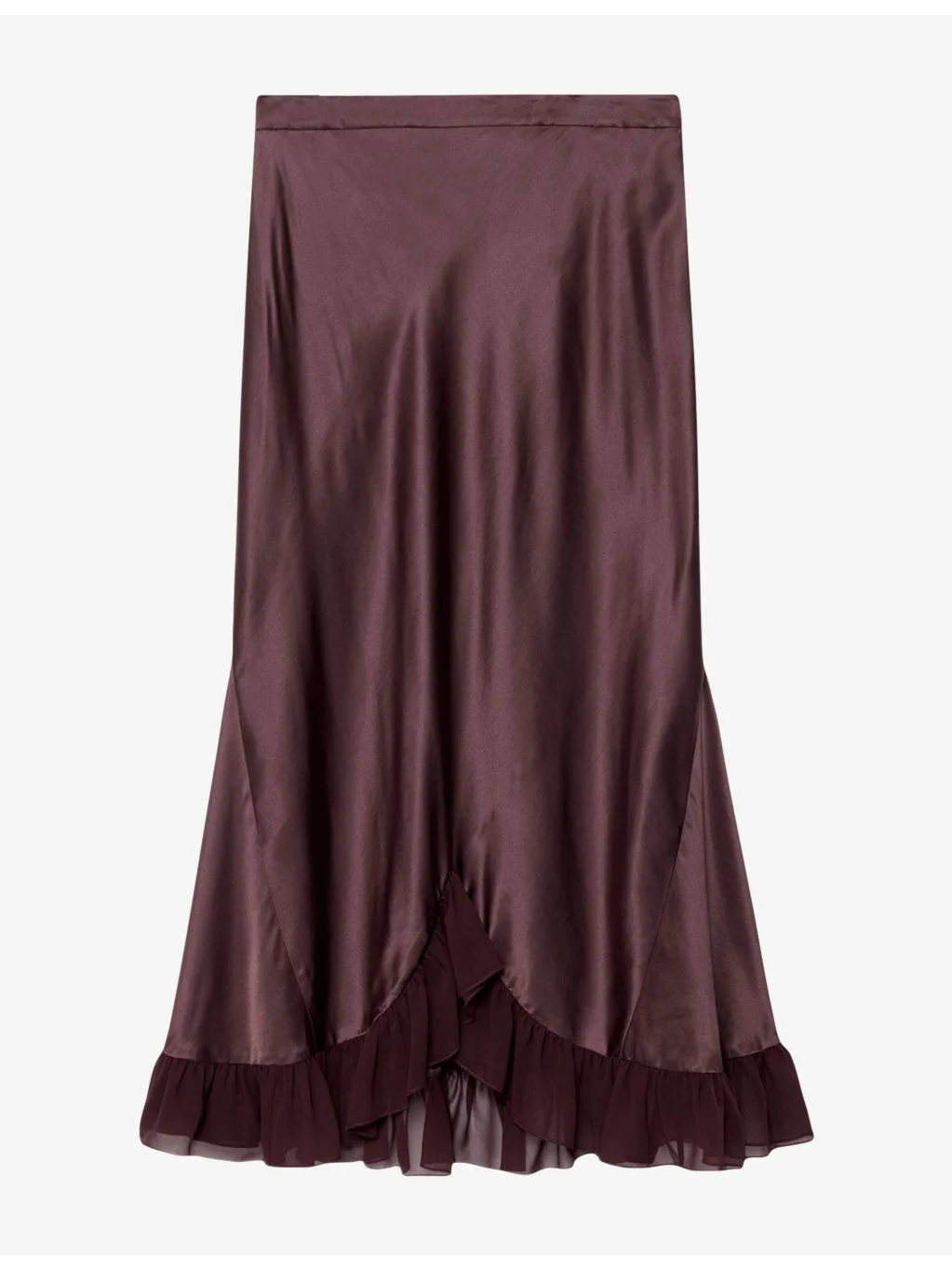 Irma Ruffled-Trim Silk-Blend Midi Skirt - 1