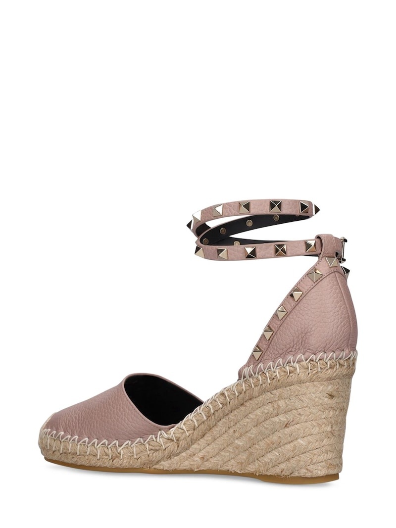 85mm Rockstud leather wedges - 4